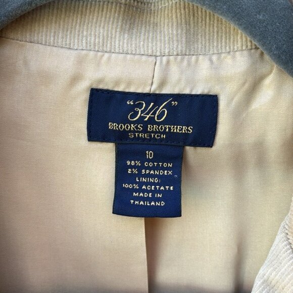 Brooks Brothers 346 Stretch Corduroy Blazer Women’s Size 10 Beige Cotton - Picture 3 of 10